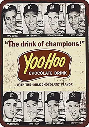 

Kexle 1964 Baseball Stars for Yoo-Hoo Vintage Look Reproduction Metal Tin Sign 8X12 Inches
