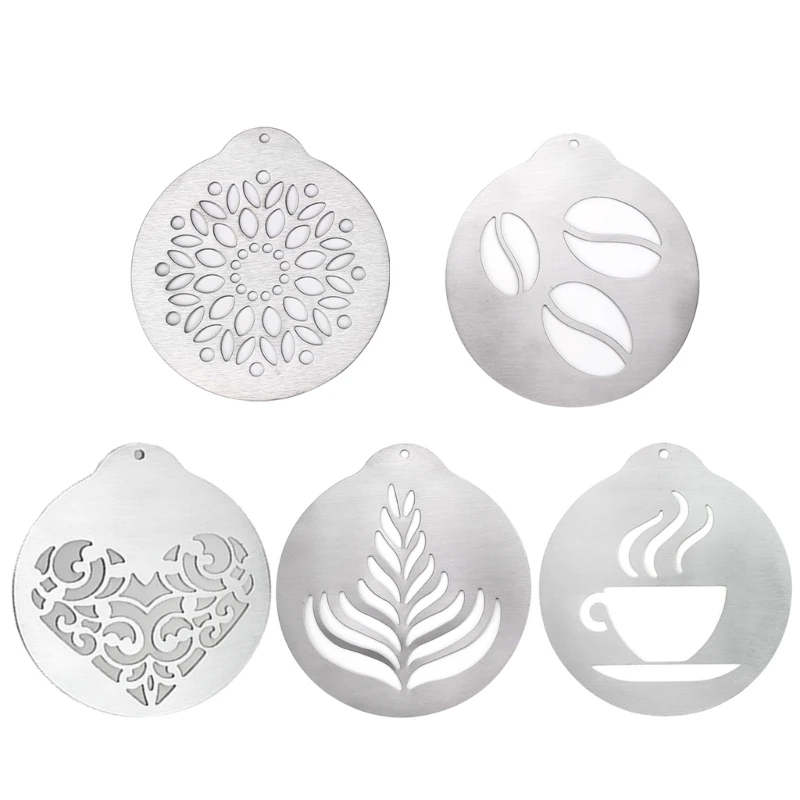 5PCS/set Stainless Steel Coffee Stencils Cappuccinos Art Templates Coffee Garlands Moulds for Cake Coffee Decor DropShip
5PCS/set Stainless Steel Coffee Stencils Cappuccinos Art Templates Coffee Garlands Moulds for Cake Coffee Decor DropShip