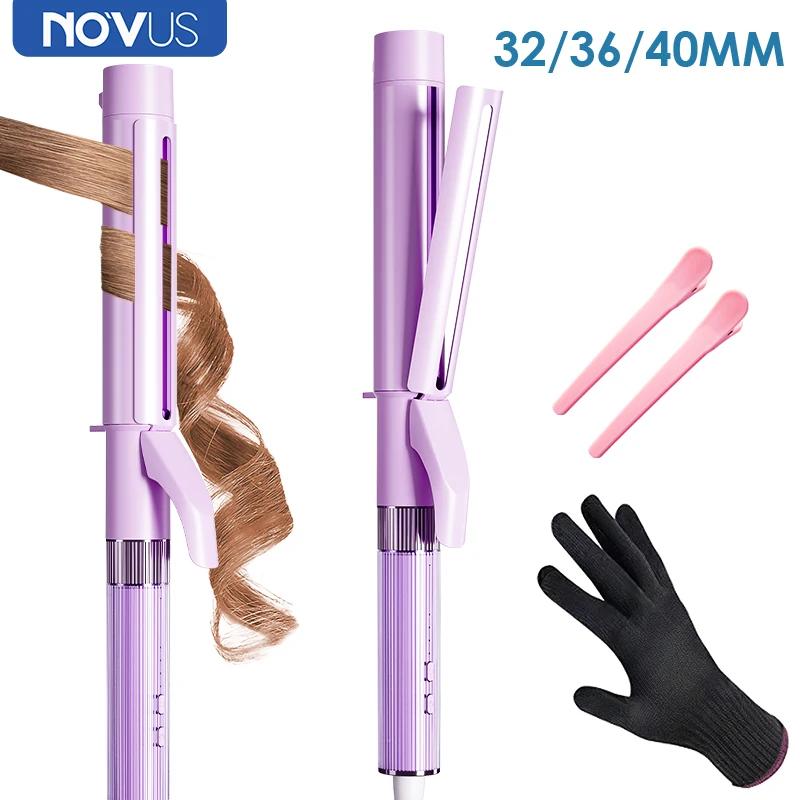 

NOVUS 32/36/40mm Hair Curler 4000W Negative Ion Ceramic Care Big Wand Wave Hair Styler Curling Iron 30 Min Auto-off Styling Tool