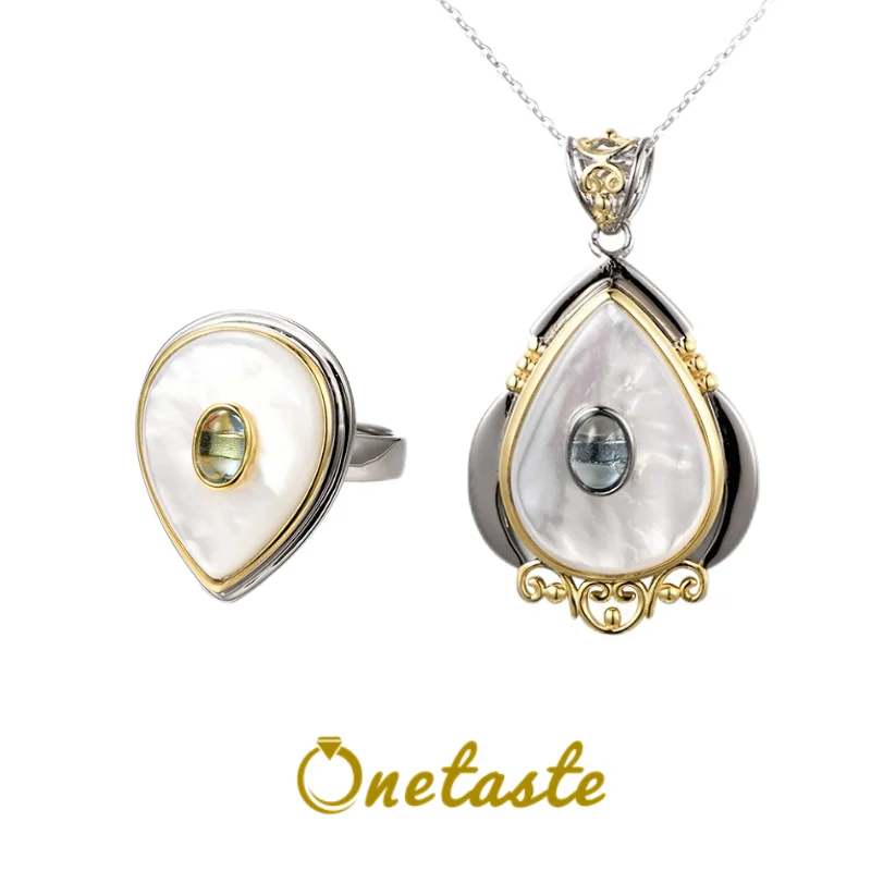 Natural Topaz White Shell Waterdrop Rings Pendant For Women Vintage Gemstone Sizable Ring Pendants Jewelry Set Without Chain
Natural Topaz White Shell Waterdrop Rings Pendant For Women Vintage Gemstone Sizable Ring Pendants Jewelry Set Without Chain