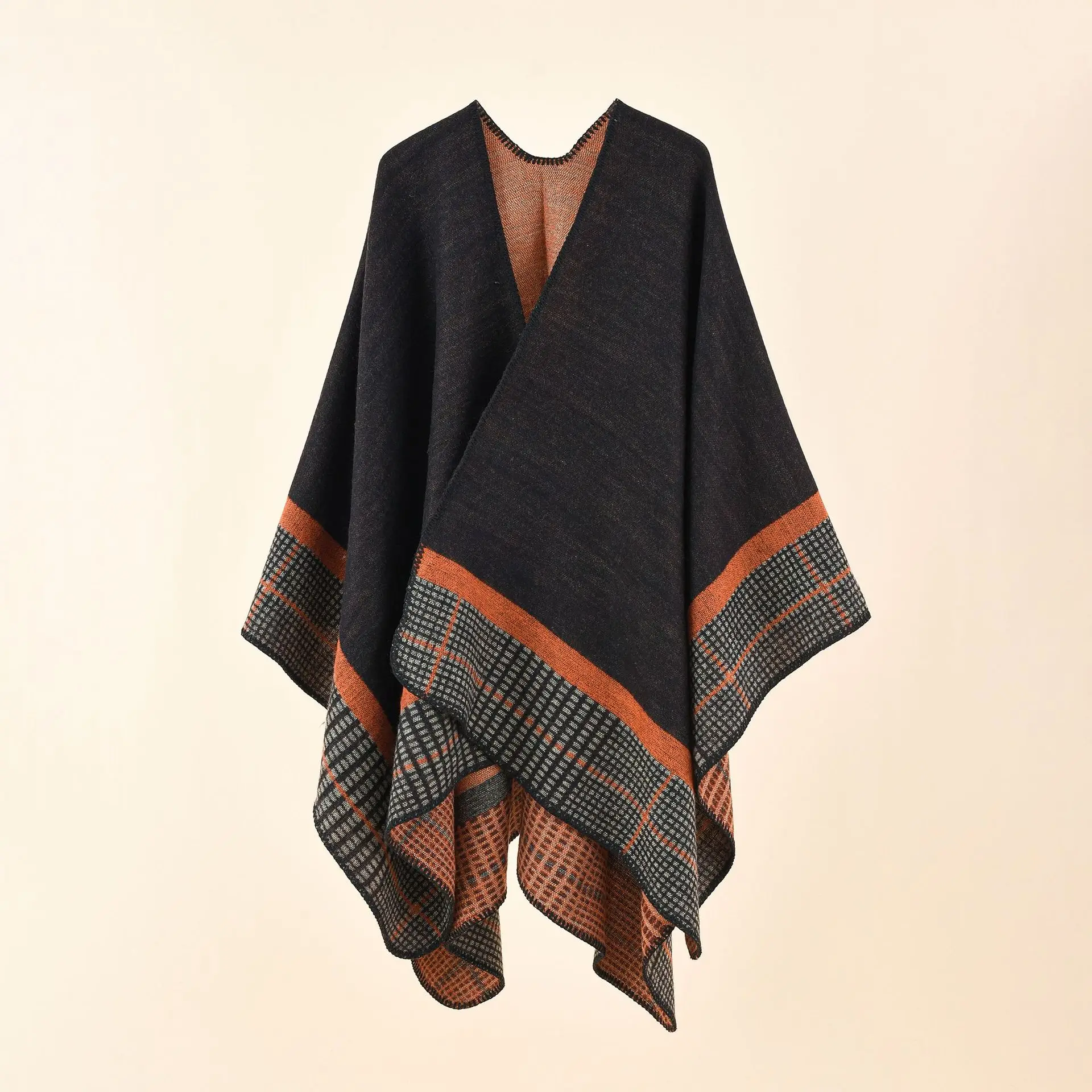 Women's Striped Small Square Imitation Cashmere Acrylic Warm Air Conditioning Shawl Sunscreen Cloak Tourism Cloak Black
Women's Striped Small Square Imitation Cashmere Acrylic Warm Air Conditioning Shawl Sunscreen Cloak Tourism Cloak Black
