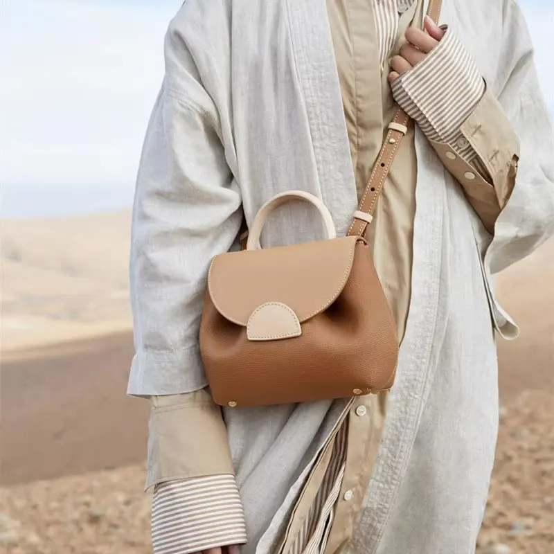 

Women Fashion Classic Satchel Square Bag France Brand Design Camel Lychee Leather Crossbody Bag Luxury Bag Women Purses Handbags