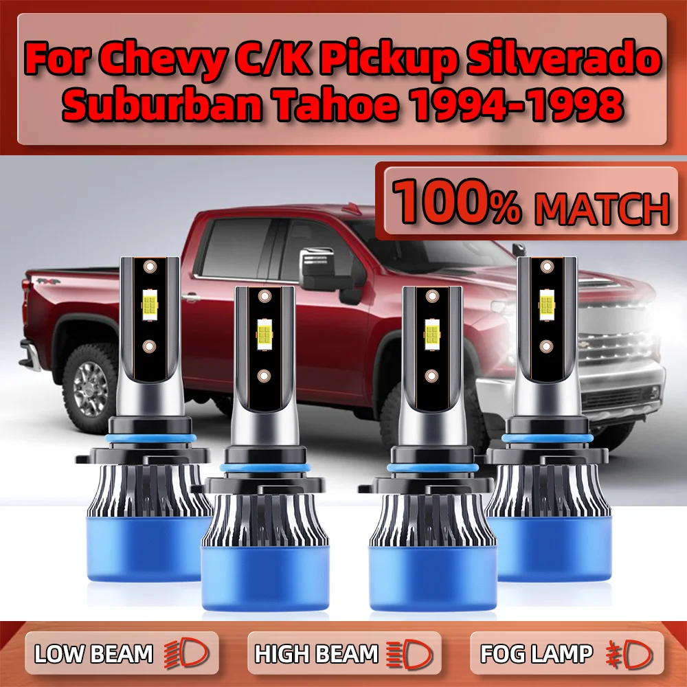 

LED Car Headlight Bulbs 40000LM Turbo Auto Lamp 12V 6000K For Chevy C/K Pickup Silverado Suburban Tahoe 1994 1995 1996 1997 1998