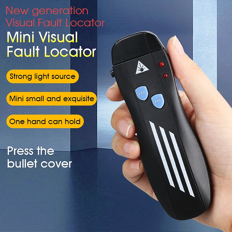 COMPTYCO-VFL Mini Fiber Optic Light Source, Visual Fault Locator, Charging Battery, Optional LED Light, 5 ~ 50MW
COMPTYCO-VFL Mini Fiber Optic Light Source, Visual Fault Locator, Charging Battery, Optional LED Light, 5 ~ 50MW