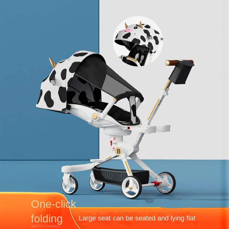 

Baby Stroller 3-in-1 Sitting and Lying Universal Test Shock Absorption Four Wheel Umbrella Bidirectional Folding Baby Stroller