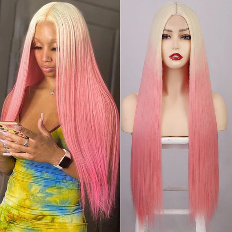 Blonde Pink Hair Wig Long Straight Wig for Women Natural Synthetic Middle Part Orange Cosplay Wigs High Temperature Fake Hair
Blonde Pink Hair Wig Long Straight Wig for Women Natural Synthetic Middle Part Orange Cosplay Wigs High Temperature Fake Hair