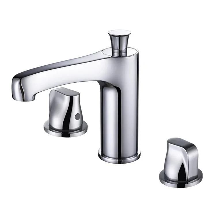 Luxury Brass Bathroom sink faucet Three Holes Two Handle Hot cold water Basin mixer Tap High Quality Chrome Plated lavabo faucet
Luxury Brass Bathroom sink faucet Three Holes Two Handle Hot cold water Basin mixer Tap High Quality Chrome Plated lavabo faucet