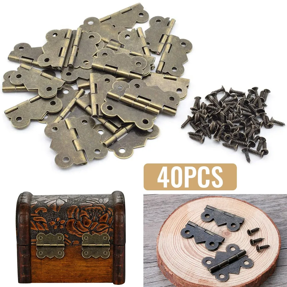 40PCS Hinges With Screws Antique Small Butterfly Hinge Bronze Carving DIY Design Box Small Hinge Cabinet Hardware Accessories
40PCS Hinges With Screws Antique Small Butterfly Hinge Bronze Carving DIY Design Box Small Hinge Cabinet Hardware Accessories