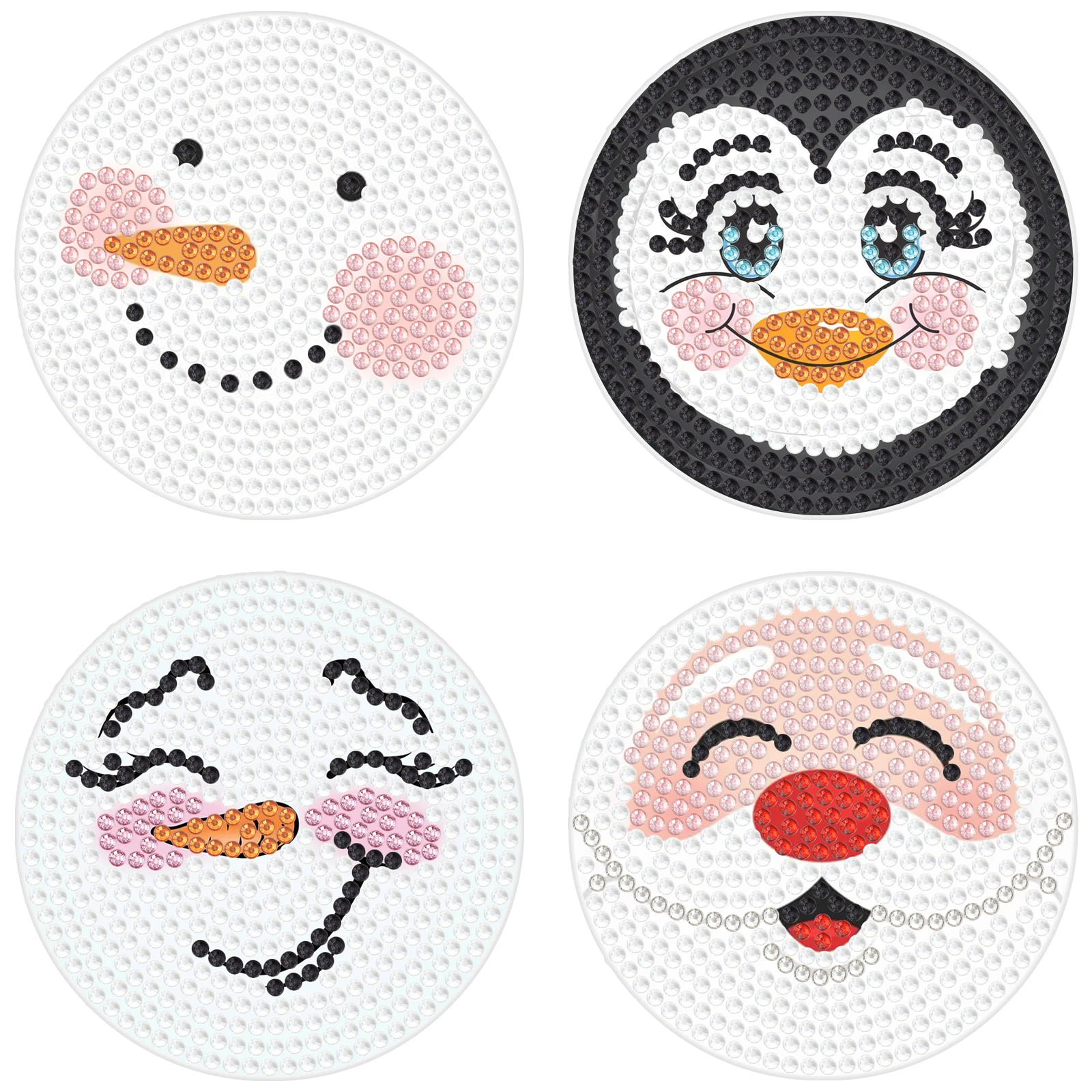 8cm Round Handmade Diamond Cup Coasters 4pcs Rich Colour and Shape Snowman Luminous Kitchen Table Met Home Decor
8cm Round Handmade Diamond Cup Coasters 4pcs Rich Colour and Shape Snowman Luminous Kitchen Table Met Home Decor