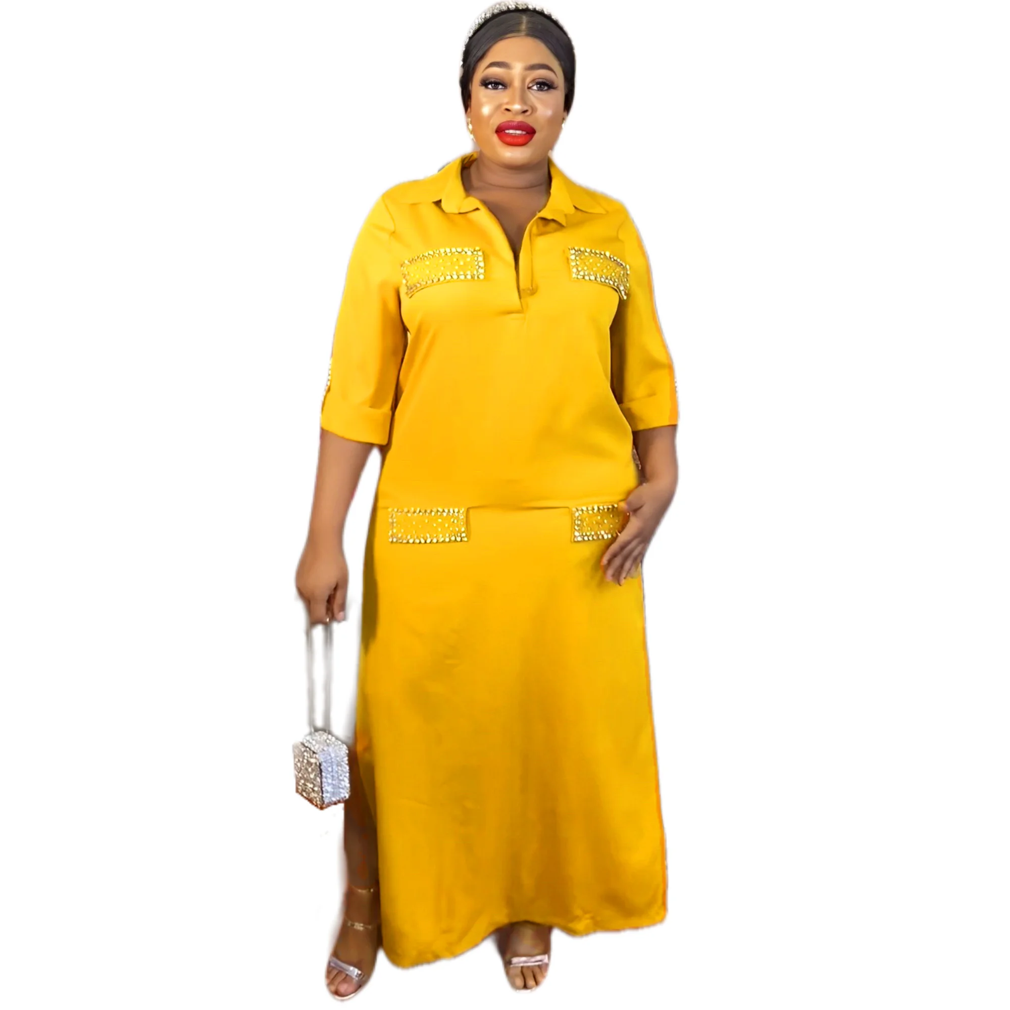 7 Different Colors of Enlarged Pocket Stickers Diamond Shirts Button Collar Robes Dashiki African Women
7 Different Colors of Enlarged Pocket Stickers Diamond Shirts Button Collar Robes Dashiki African Women