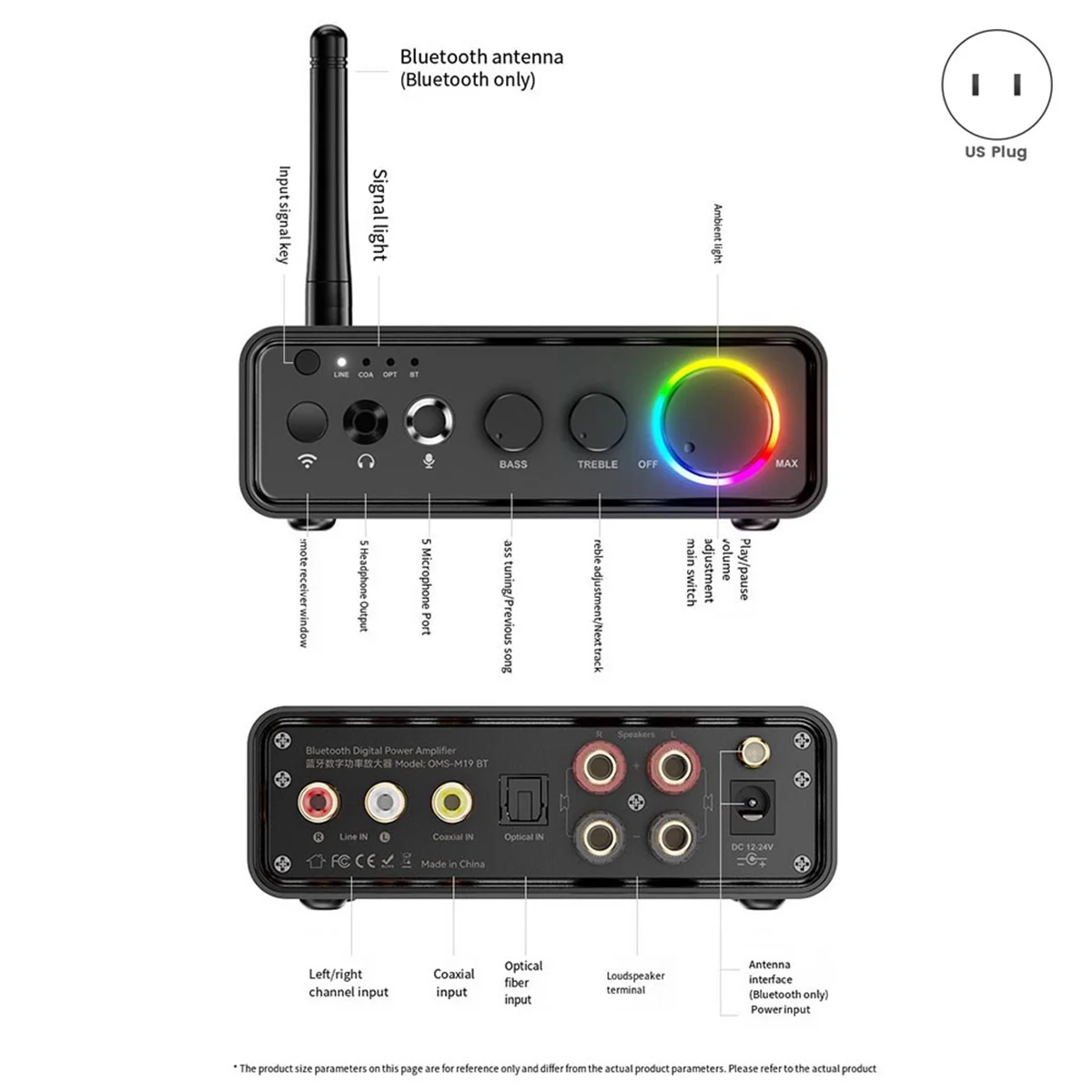 Mini Small Power Amplifier Audio Power Amplifier 100Wx2 Fever-Grade Home Stereo Bluetooth Power Amplifier 5.3 Us-Plug
Mini Small Power Amplifier Audio Power Amplifier 100Wx2 Fever-Grade Home Stereo Bluetooth Power Amplifier 5.3 Us-Plug