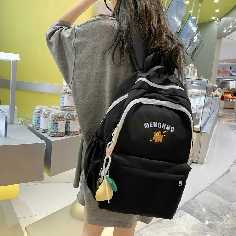 Cute Embroidery Backpack Funny Preppy Nylon School Bag For Teenage Girl Boys High-capacity Shoulder Travel Bag Student Bag 2023
Cute Embroidery Backpack Funny Preppy Nylon School Bag For Teenage Girl Boys High-capacity Shoulder Travel Bag Student Bag 2023
