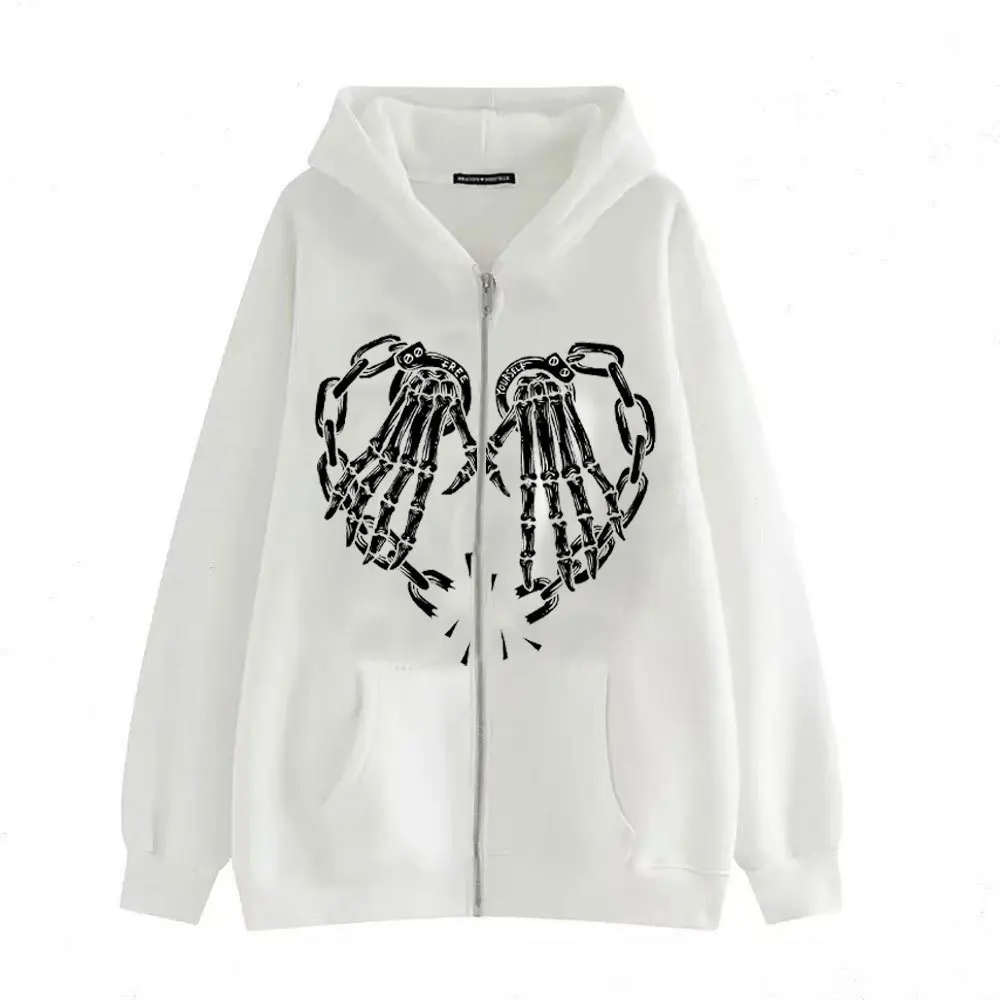 Harajuku Outerwear Street Retro Fashion Casual Hip Hop Sweatshirts Gothic Y2k Skeletal Zipper Hoodie Men's and Women's Clothes
Harajuku Outerwear Street Retro Fashion Casual Hip Hop Sweatshirts Gothic Y2k Skeletal Zipper Hoodie Men's and Women's Clothes