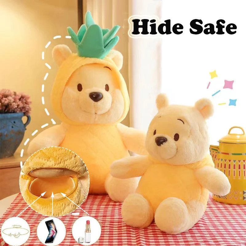

1pc Plush Bear Hidden Safes Storage Safe Compartment Sight Secret Creative Gift for Money Jewelry Kids Removable Cap Doll
