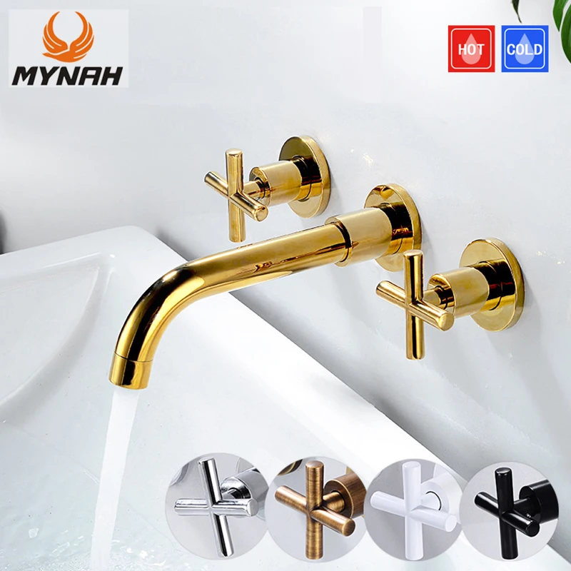 MYNAH Brass Concealed Wall Sink Basin Mixer Tap Set Double Handle Bathroom Spout Faucet Gold Black White Antique Chromed Taps
MYNAH Brass Concealed Wall Sink Basin Mixer Tap Set Double Handle Bathroom Spout Faucet Gold Black White Antique Chromed Taps