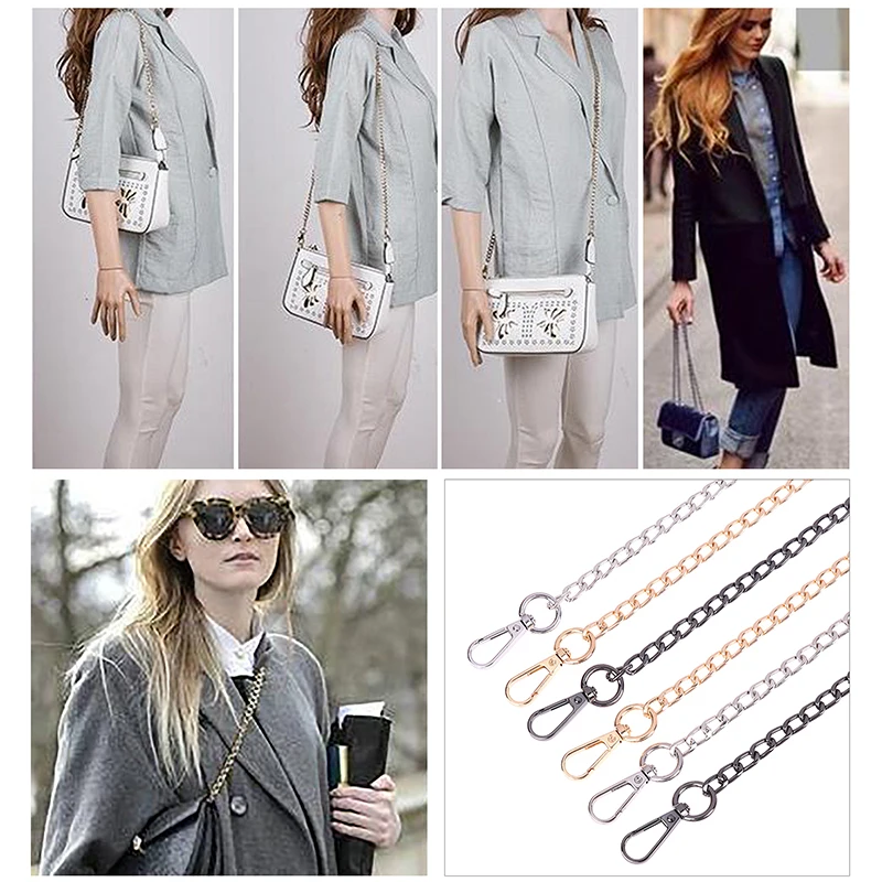New 60/100cm Handbag DIY Purse Gold Black Metal Chains Shoulder Bag Strap Diagonal Innovative And Practical Bag Accessories
New 60/100cm Handbag DIY Purse Gold Black Metal Chains Shoulder Bag Strap Diagonal Innovative And Practical Bag Accessories