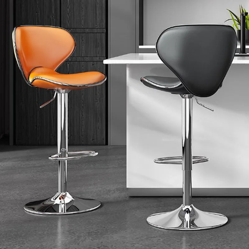 

Adjustable Designer Bar Stoll Chairs Minimalistic Leather High Counter Bar Stools Home Reception Banqueta Salon Furniture