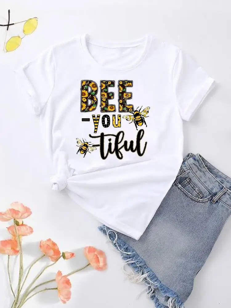 Bee Love Letter Trend Cute Tee Top Lady Female Short Sleeve Print Fashion Graphic T-shirt Women Shirt O-neck Clothing Clothes
Bee Love Letter Trend Cute Tee Top Lady Female Short Sleeve Print Fashion Graphic T-shirt Women Shirt O-neck Clothing Clothes