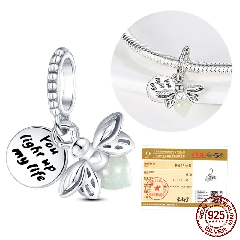 Charm 925 Sterling Silver Glow-in-the-dark Firefly Dangle Charm Pendant fit Original Pandora Bracelet Charms Jewelry
Charm 925 Sterling Silver Glow-in-the-dark Firefly Dangle Charm Pendant fit Original Pandora Bracelet Charms Jewelry