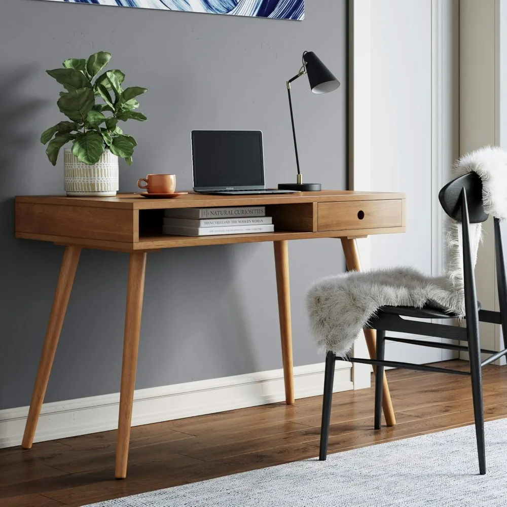 Nathan James Parker Modern Home Office Writing, Computer or Laptop Desk with Open Storage Cubby and Small Drawer, Walnut
Nathan James Parker Modern Home Office Writing, Computer or Laptop Desk with Open Storage Cubby and Small Drawer, Walnut