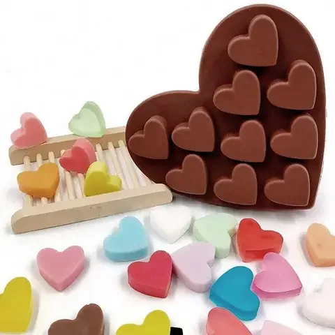 

Silicone Material Heart Shape Chocolate Molds Ice Tray Baking Tools Diy Biscuit Fondant Epoxy Pastry Candy Chocolate Molds
