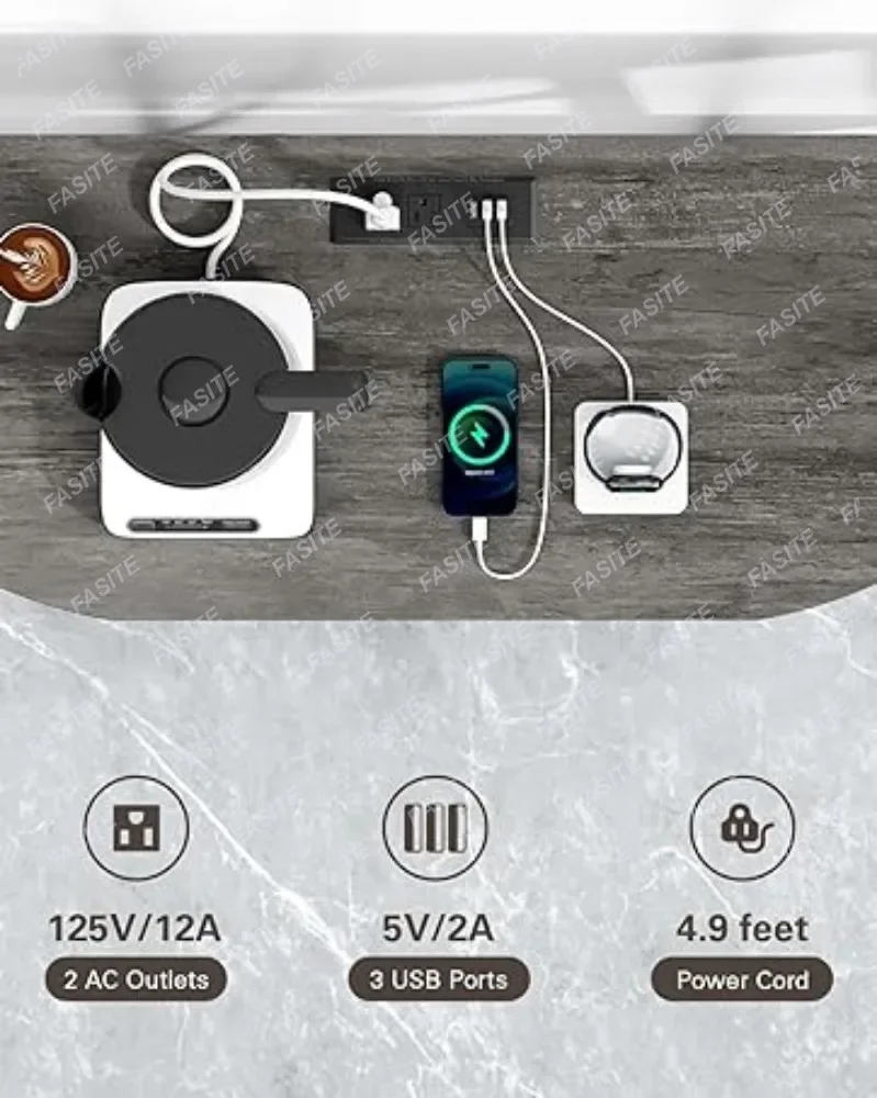 Bar Table Cabinet With Power Outlet, LED Home Mini Bar Cabinet For Liquor, Metal Wine Bar Stand With 4-Tier Storage Bar Table Cabinet With Power Outlet, LED Home Mini Bar Cabinet For Liquor, Metal Wine Bar Stand With 4-Tier Storage