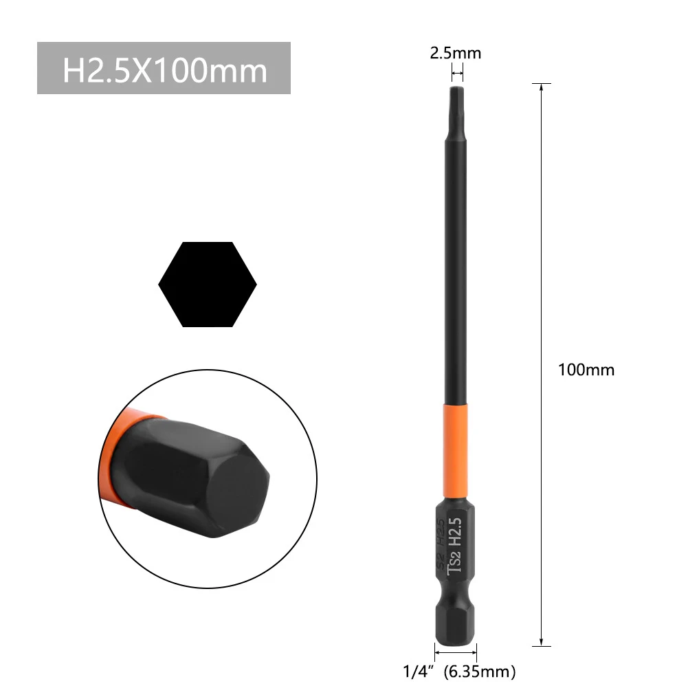 6PCS 100MM Alloy Steel Screwdriver Bits Set Hexagon Socket Screwdriver Hand Tool For Electric Drill General Wind Groups
6PCS 100MM Alloy Steel Screwdriver Bits Set Hexagon Socket Screwdriver Hand Tool For Electric Drill General Wind Groups