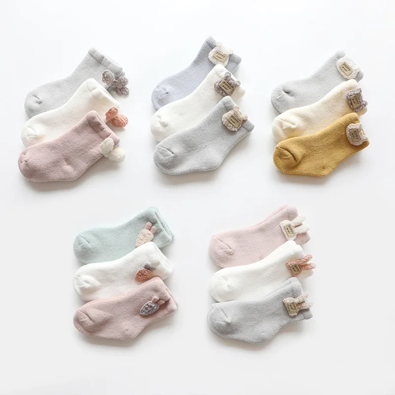 3 Pairs Autumn and Winter Terry Thickened Baby Socks Kids Soft Cartoon Medium Tube Newborn Socks 0-3 Years
3 Pairs Autumn and Winter Terry Thickened Baby Socks Kids Soft Cartoon Medium Tube Newborn Socks 0-3 Years