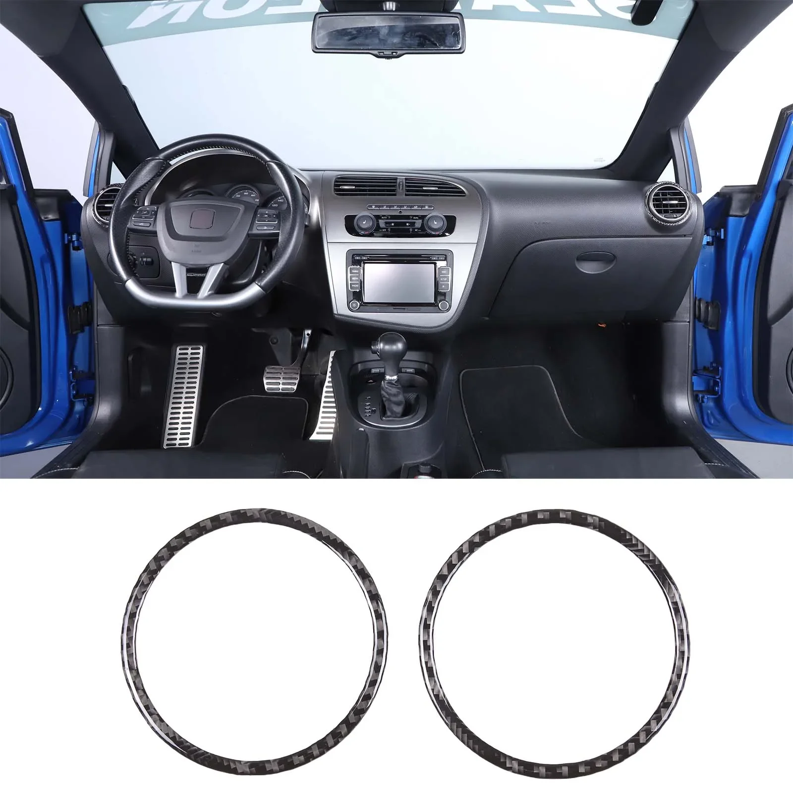 For Seat leon 2008-2012 soft carbon fiber car center control side air outlet frame cover sticker car interior accessories 
For Seat leon 2008-2012 soft carbon fiber car center control side air outlet frame cover sticker car interior accessories