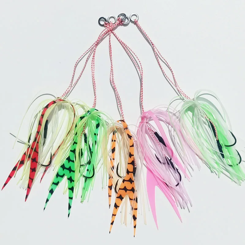 5pcs Snapper skirt Silicone Skirt with bell Rubber jig skirt hooks Assist hook jigging hook sea fishing hook Jig head
5pcs Snapper skirt Silicone Skirt with bell Rubber jig skirt hooks Assist hook jigging hook sea fishing hook Jig head
