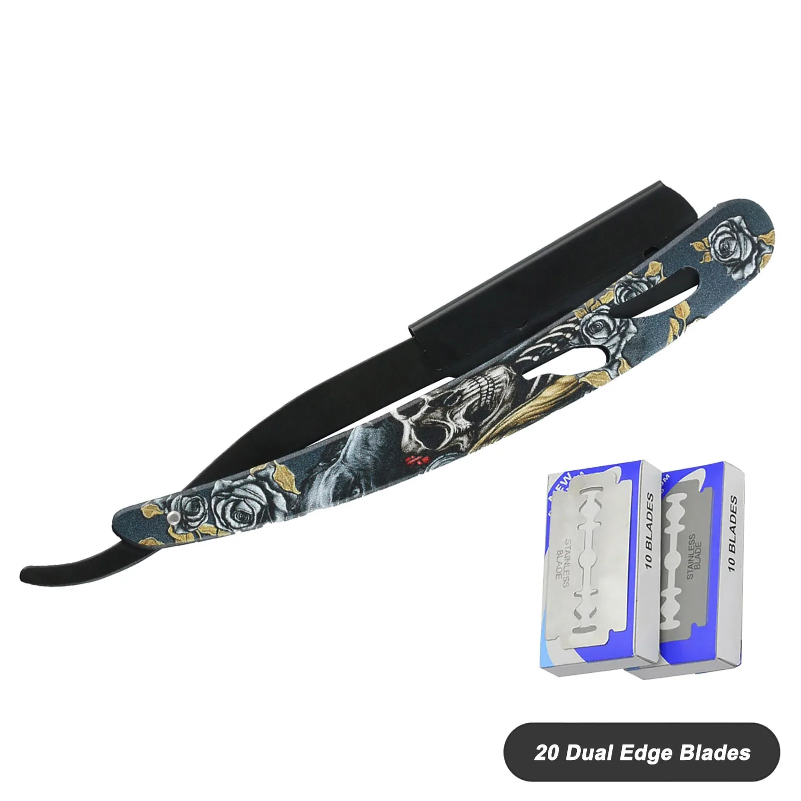 Black SUS Ghost Shaving Knife Single Dual Edge Blade Razor Foldable Shaver Hair Removal Beard Face Beauty Body Eyebrow Bikini
Black SUS Ghost Shaving Knife Single Dual Edge Blade Razor Foldable Shaver Hair Removal Beard Face Beauty Body Eyebrow Bikini