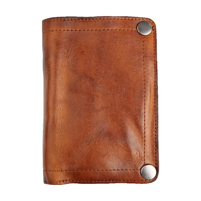 

Handmade Wrinkle Wallet / Cow Leather Mens Wallets / Retro Leather Money Clips / Crazy Horse Card Holder Short Wallets