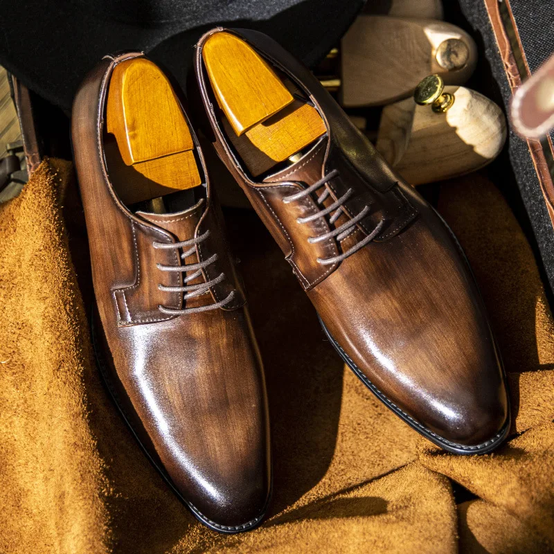 Leather Shoes for Men Luxury Business Men's Shoes High Quality Casual Oxford Dress Shoes Male Lace-Up Office Wedding Formal Shoe
Leather Shoes for Men Luxury Business Men's Shoes High Quality Casual Oxford Dress Shoes Male Lace-Up Office Wedding Formal Shoe