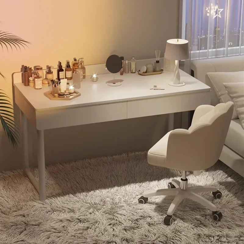 

Desk Girls' Bedroom Desk with Drawer Student Household Simple Makeup Study Table Rental House Office Computer Desk