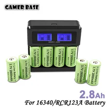3.7V 2.8Ah Li-ion 16340 Battery CR123A Rechargeable Batteries CR123 for Video Game Consoles Laser Pen LED Flashlight Camera
3.7V 2.8Ah Li-ion 16340 Battery CR123A Rechargeable Batteries CR123 for Video Game Consoles Laser Pen LED Flashlight Camera