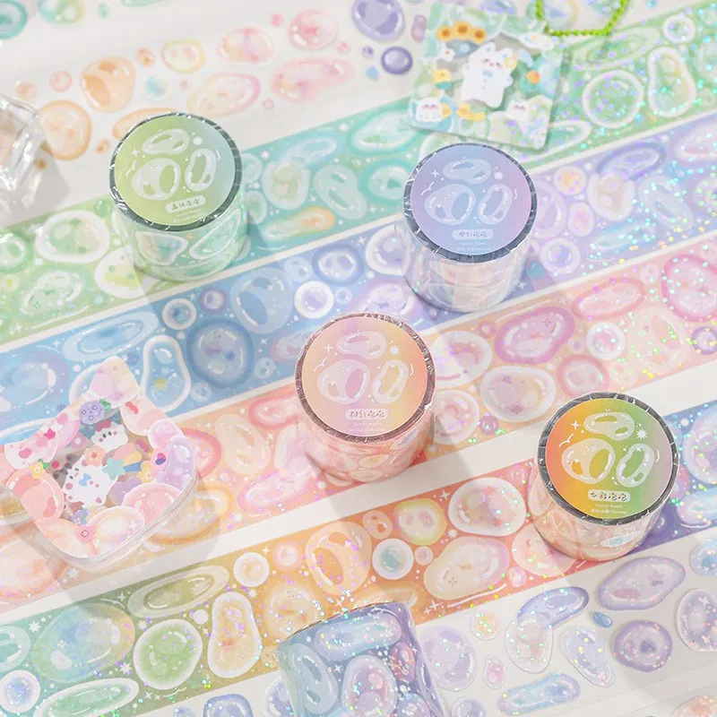 

Shining Laser Washi Tape Masking Tape Decorative Colorful Bubbles Decor Stickers For Diy Planner Scrapbooking Art Craft Supplies