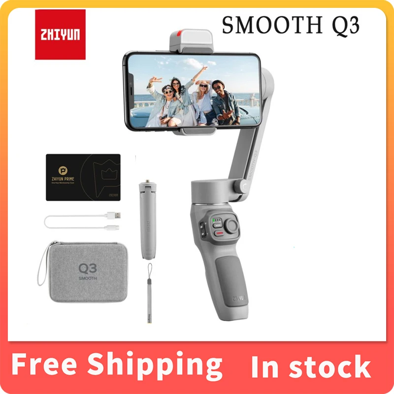 

ZHIYUN SMOOTH Q3 Gimbal Smartphones 3-Axis Handheld Stabilizer Gesture Control For iPhone/Xiaomi/Huawei VS DJI OM 6