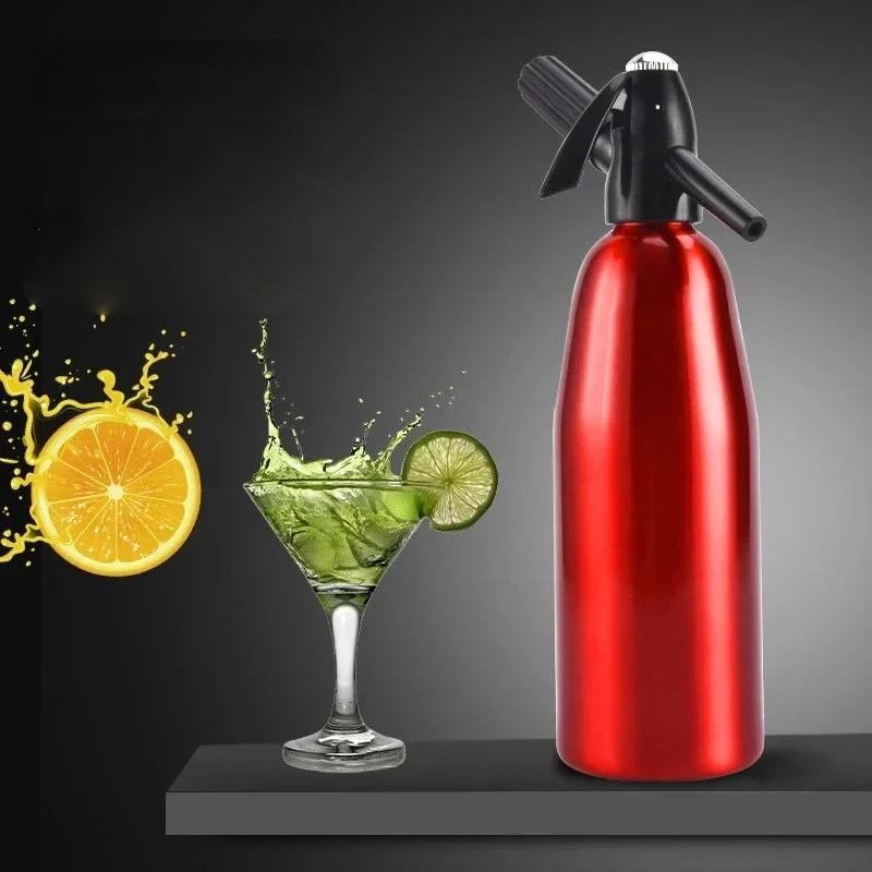 

Manual 1L Soda Siphon CO2 Dispenser WATER Bubble Generator Cool Drink Cocktail Soda Machine Aluminum Bar DIY Soda Maker