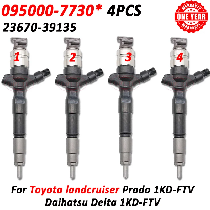095000-7730 0950007731 Форсунка для дизельного топлива 2367039135 для Toyota Landcruiser Daihatsu Delta 1KD-FTV 4 шт. 23670-39135
095000-7730 0950007731 Форсунка для дизельного топлива 2367039135 для Toyota Landcruiser Daihatsu Delta 1KD-FTV 4 шт. 23670-39135
