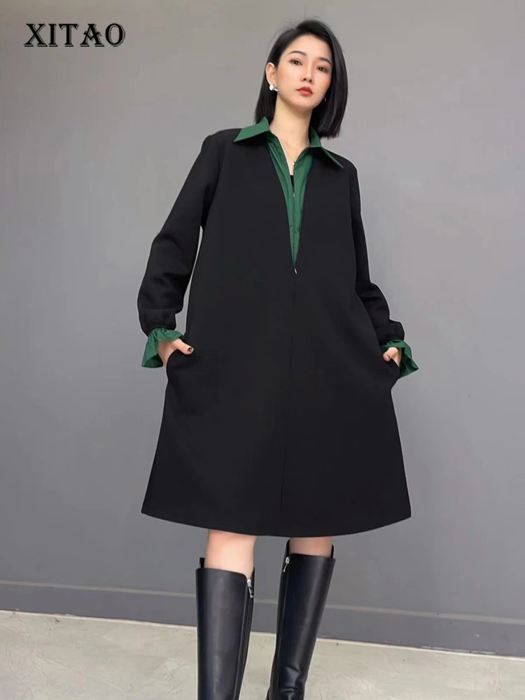 XITAO Turn-down Collar Contrast Color Dresses Zipper Patchwork Pocket Loose Pullover Long Sleeve Dress Spring Fashion HQQ2212
XITAO Turn-down Collar Contrast Color Dresses Zipper Patchwork Pocket Loose Pullover Long Sleeve Dress Spring Fashion HQQ2212