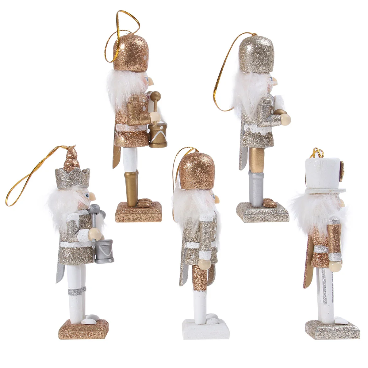 Christmas Tree Glitter Nutcracker Ornaments: 1 Set 5pcs Traditional Wooden Nutcracker Soldier Puppet Gift Festive Holiday
Christmas Tree Glitter Nutcracker Ornaments: 1 Set 5pcs Traditional Wooden Nutcracker Soldier Puppet Gift Festive Holiday