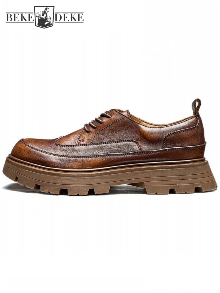 British Style Retro Business Casual Mens Dress Shoes Lace Up Platform Work Cargo Shoes Office Men Genuine Leather Derby Shoes
British Style Retro Business Casual Mens Dress Shoes Lace Up Platform Work Cargo Shoes Office Men Genuine Leather Derby Shoes