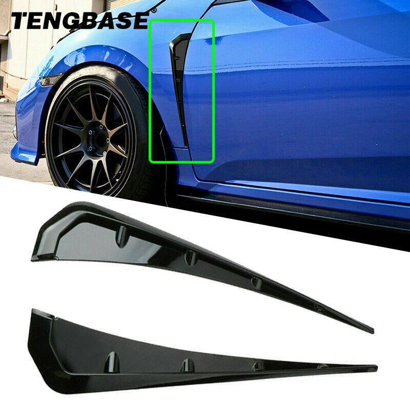 

Car Gadgets Fender Side Air Vent Cover Trim Carbon Fiber Black Fender Side Gills Universal Air Vent Decorative Stickers 1 Pair