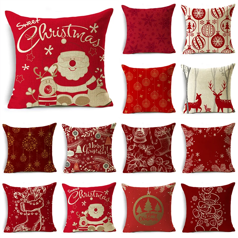 Merry Xmas Throw Pillow Covers 40/45/50cm Santa Socks Reindeers In Forest Holly Red Throw Pillowcase for Sofa Couch Home Decor
Merry Xmas Throw Pillow Covers 40/45/50cm Santa Socks Reindeers In Forest Holly Red Throw Pillowcase for Sofa Couch Home Decor