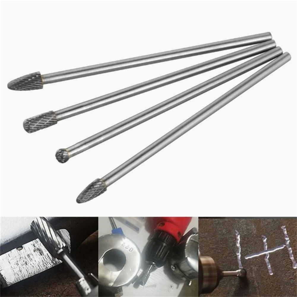 4Pcs Rotating Burr Tools Kit 1/4" Shank Double Cut Tungsten Carbide Rotary Burr Set For DIY Woodworking Metal Carving Drilling
4Pcs Rotating Burr Tools Kit 1/4" Shank Double Cut Tungsten Carbide Rotary Burr Set For DIY Woodworking Metal Carving Drilling