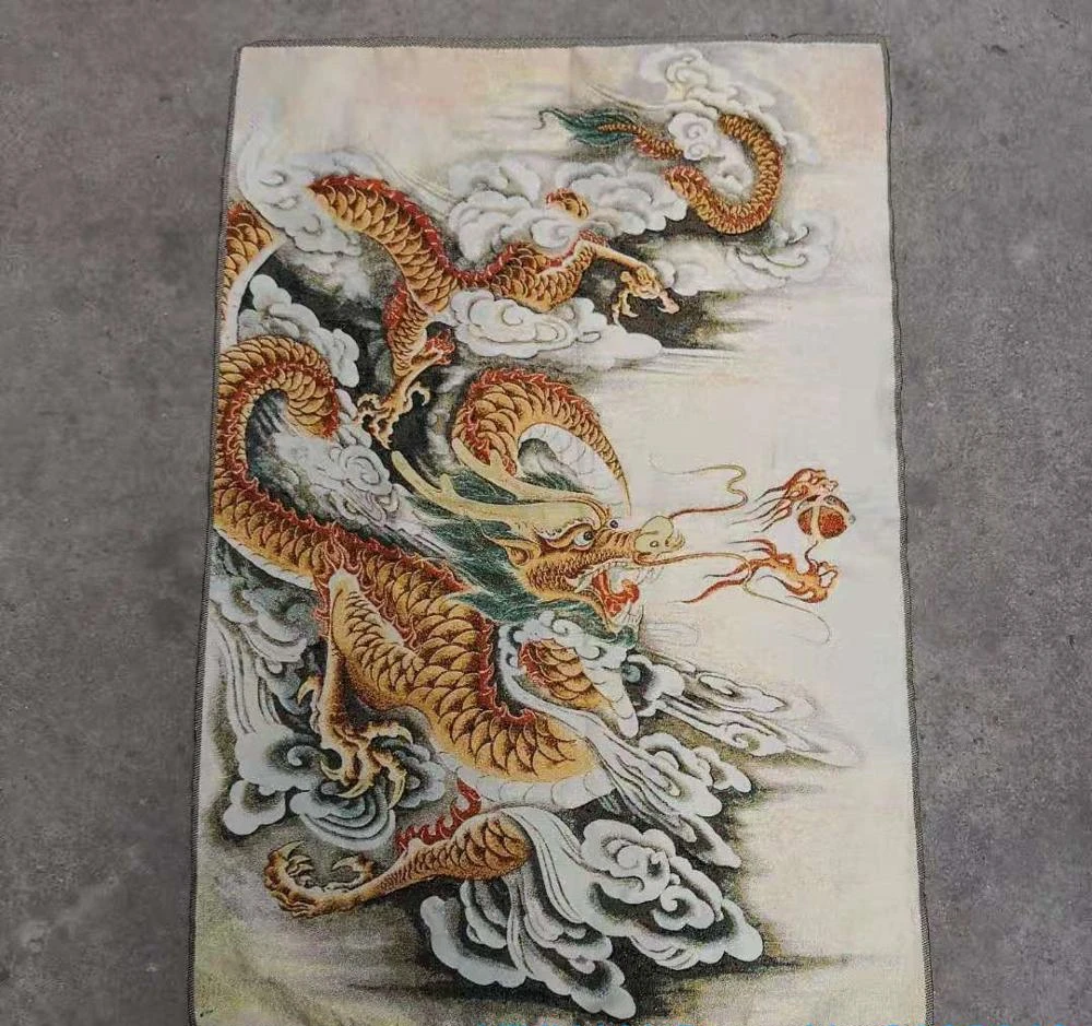 

China's Dragon silk Thangka brocade painting, gold silk cloth weaving, embroidery, silk embroidery and antique crafts