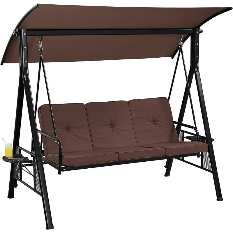 3-Seat Outdoor Patio Swing Chair, Deluxe Outdoor Patio Porch Swing with Weather Resistant Steel Frame, Adjustable
3-Seat Outdoor Patio Swing Chair, Deluxe Outdoor Patio Porch Swing with Weather Resistant Steel Frame, Adjustable