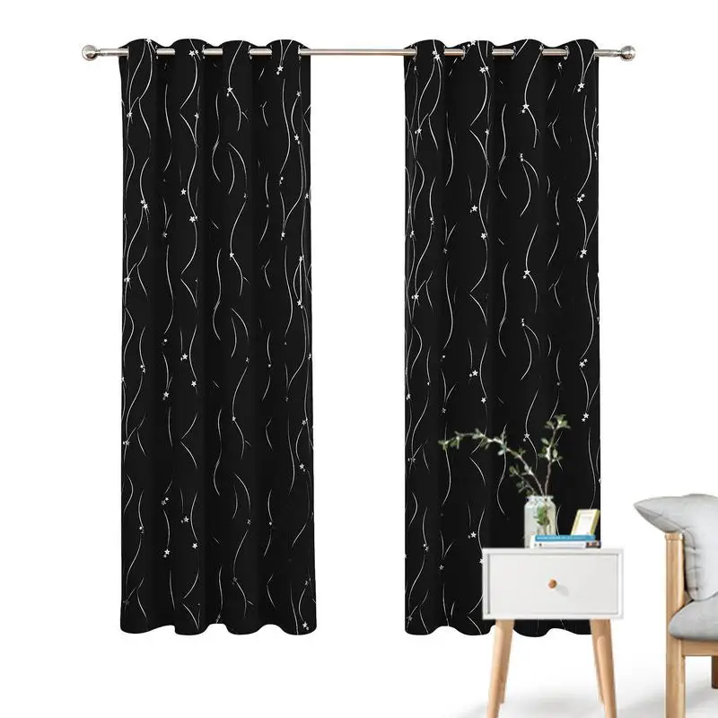 

Window Blackout Curtains Thermal Insulated Black Curtains For Nursery Noise Reducing Room Darkening Curtains For Bedroom Nursery