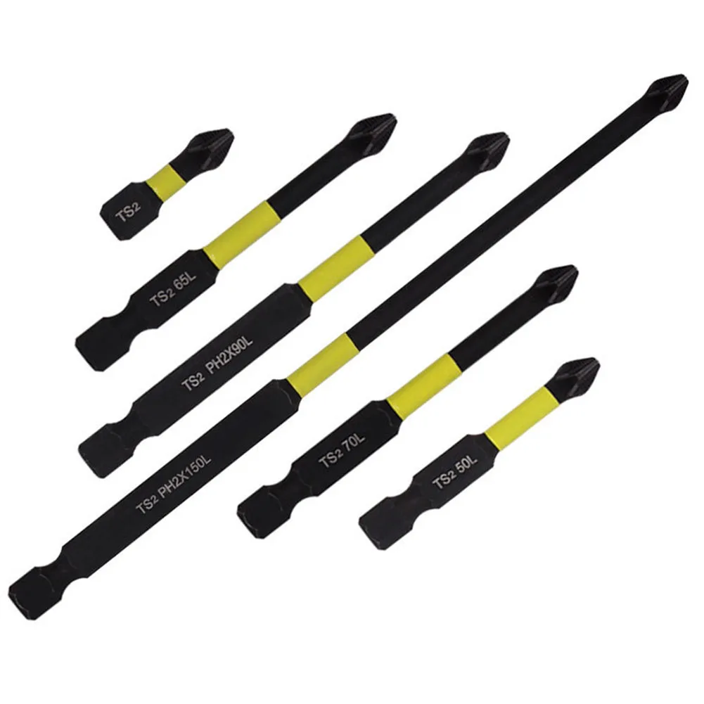 

5pcs 25-150mm Anti Non-slip Screwdriver Bits Set Magnetic PH2 Cross Batch Head High Hardness Hand Drill Bit Impact Screwdriver