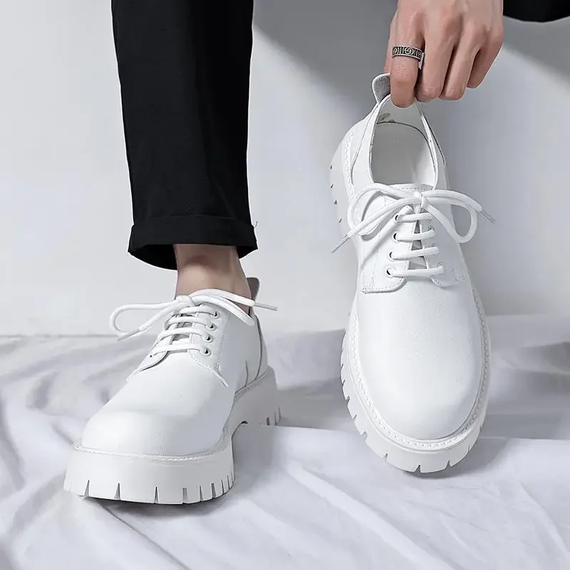 Spring Men's Platform Derby Shoes Black Leather Lace up round Toe Casual Business Shoes British Style Men's Shoes
Spring Men's Platform Derby Shoes Black Leather Lace up round Toe Casual Business Shoes British Style Men's Shoes